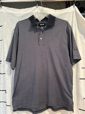 Ashworth Men’s Navy & Black Micro-Stripe Polo